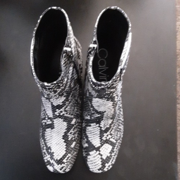 Calvin Klein Shoes - Calvin Klein Monochrome Snake Pattern Boots